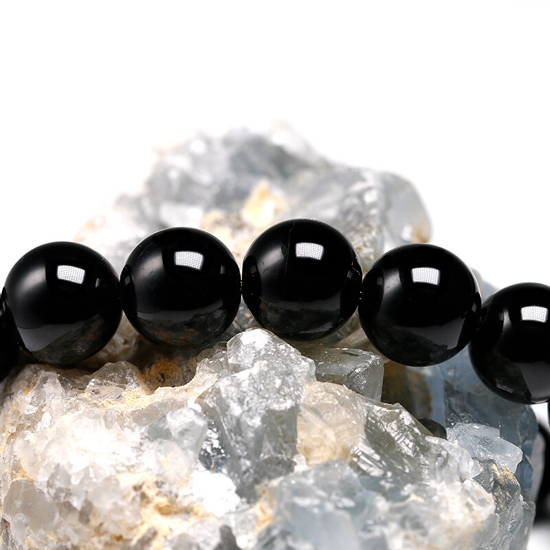 Bracelet En Tourmaline Noire (Perles Naturelles)