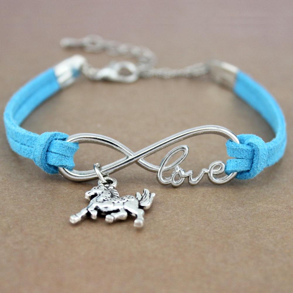 Bracelet Infini Cheval (Bleu) /  bracelet infini homme et femme