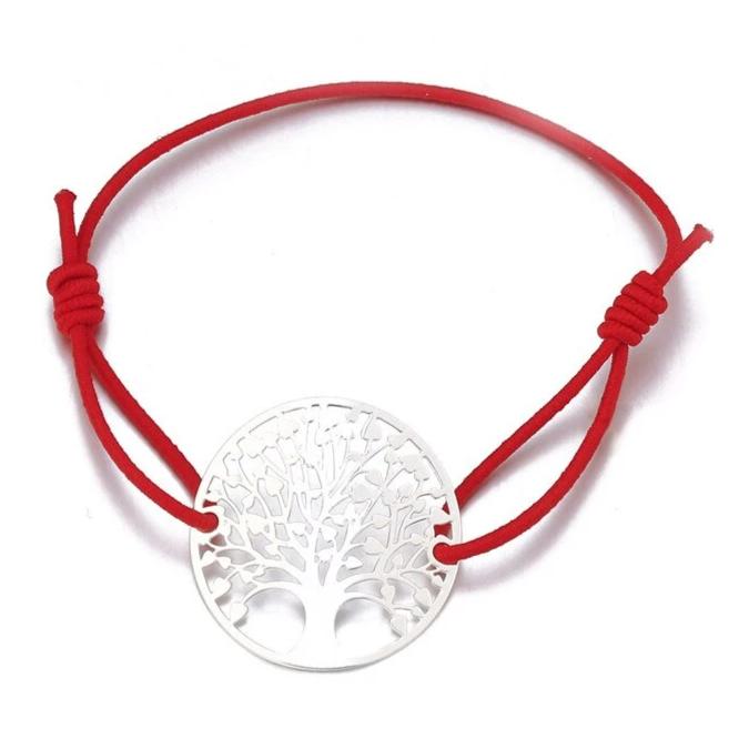 Bracelet Cordon Femme Arbre De Vie argent