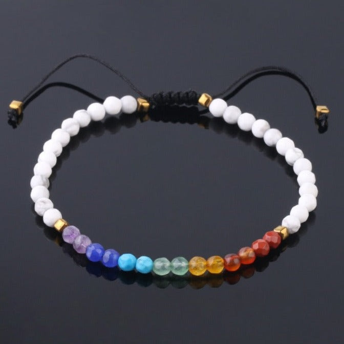 Bracelet Fin 7 Chakras Pour Femme (Shamballa) Kailey, bracelet au 7 chakras