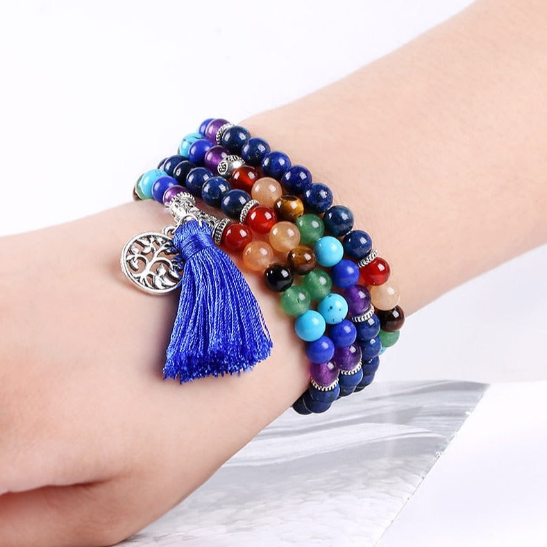 Bracelet Mala 7 Chakras Pour Reiki Julieta,  bracelet 7 chakras baroque