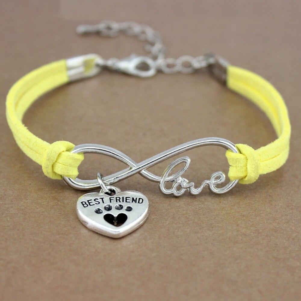 Bracelet Infini Chien (Jaune) /  bracelet infini acier