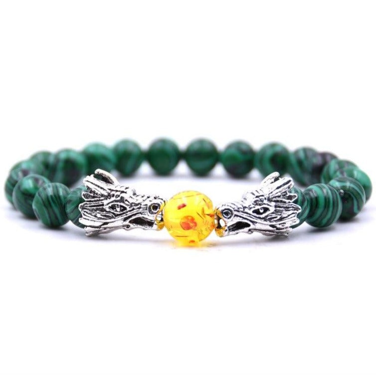 Bracelet Pierre Malachite dragon