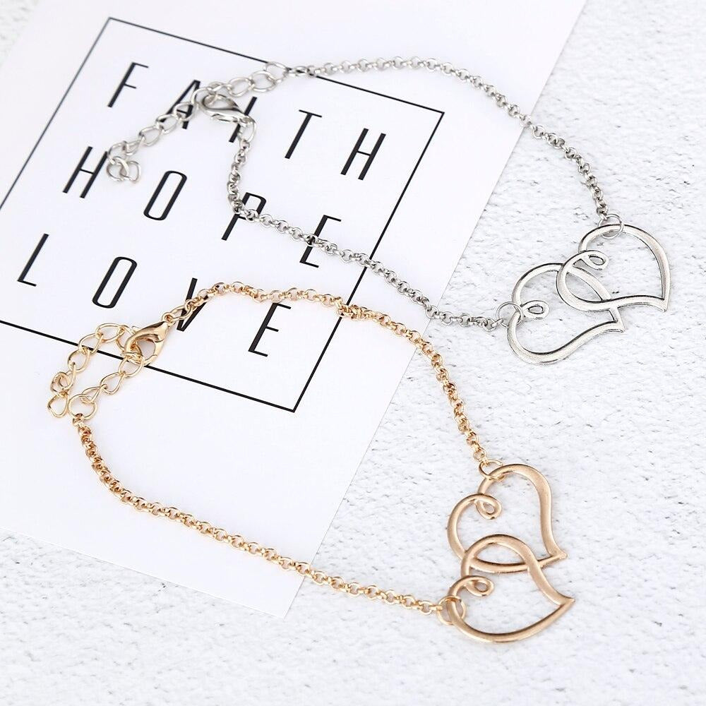 Bracelet Cœur Entrelacé (Cheville) Argent