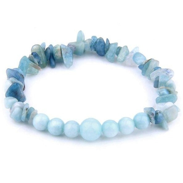 Bracelet Aigue Marine Lithothérapie perles naturelle