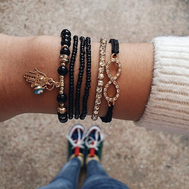 Bracelet Infini et Main de Fatma