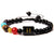 Bracelet Avec 7 Chakras Et Initial Jasmine,  bracelet 7 chakras 6mm