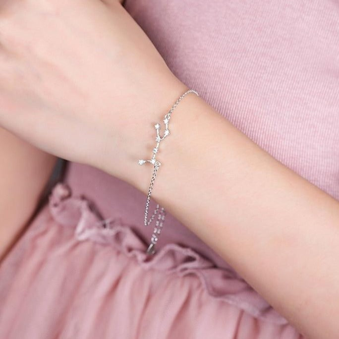 Bracelet Signe Astrologique Constellation Gémeaux argent