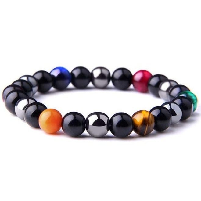 Bracelet De Protection Extrême Œil Du Tigre Et Obsidienne Et Hématite