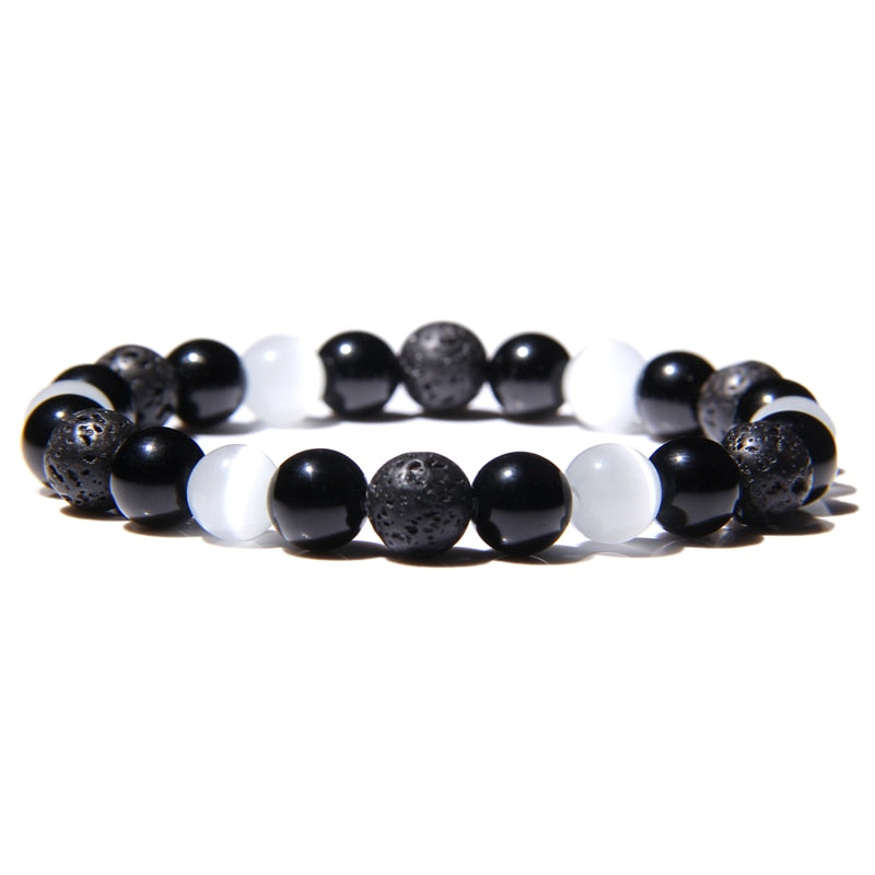 Bracelet De Protection Extrême Œil De Tigre Et Obsidienne Et Hématite