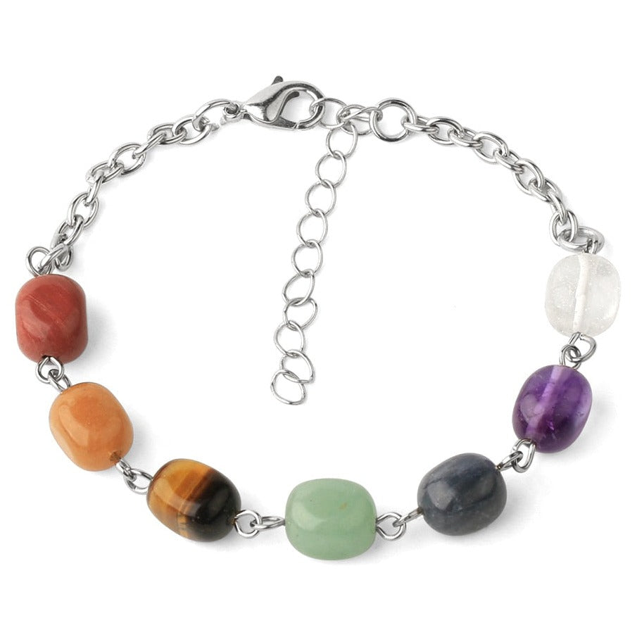 Bracelet 7 Chakras Femme Boheme Amira,  bracelet fin 7 chakras