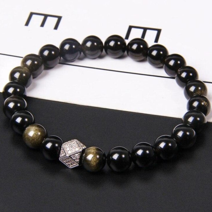 Bracelet Obsidienne Homme