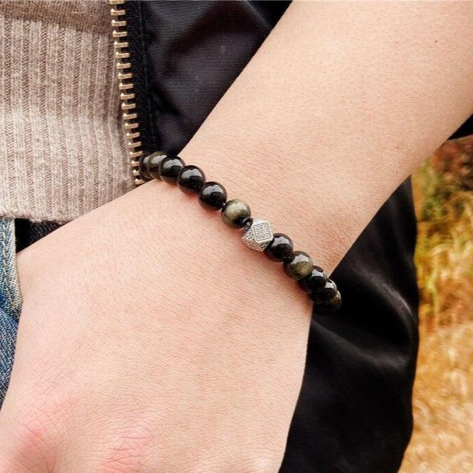 Bracelet Obsidienne Homme