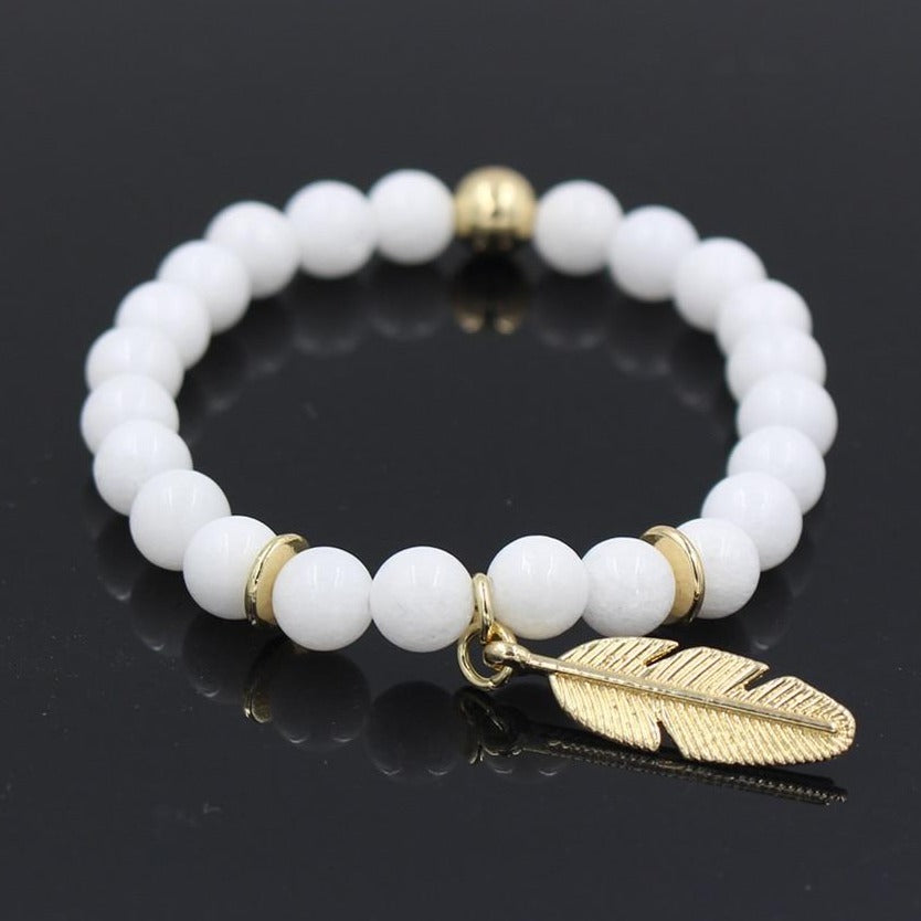 Bracelet Couple Or Blanc perle