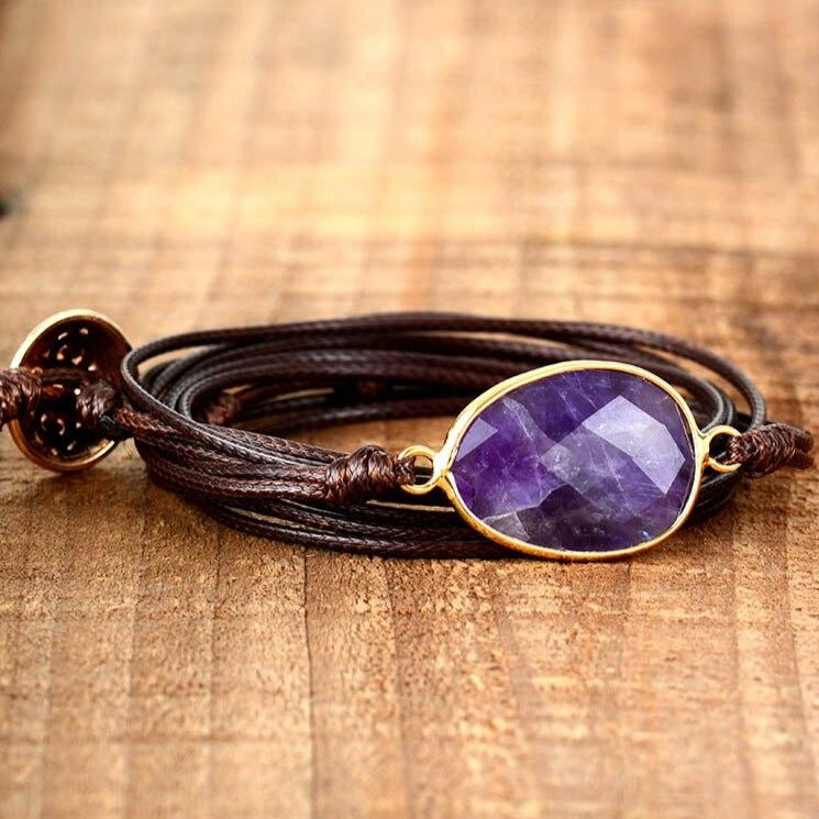 Bracelet Avec Pierre D&#39;Améthyste