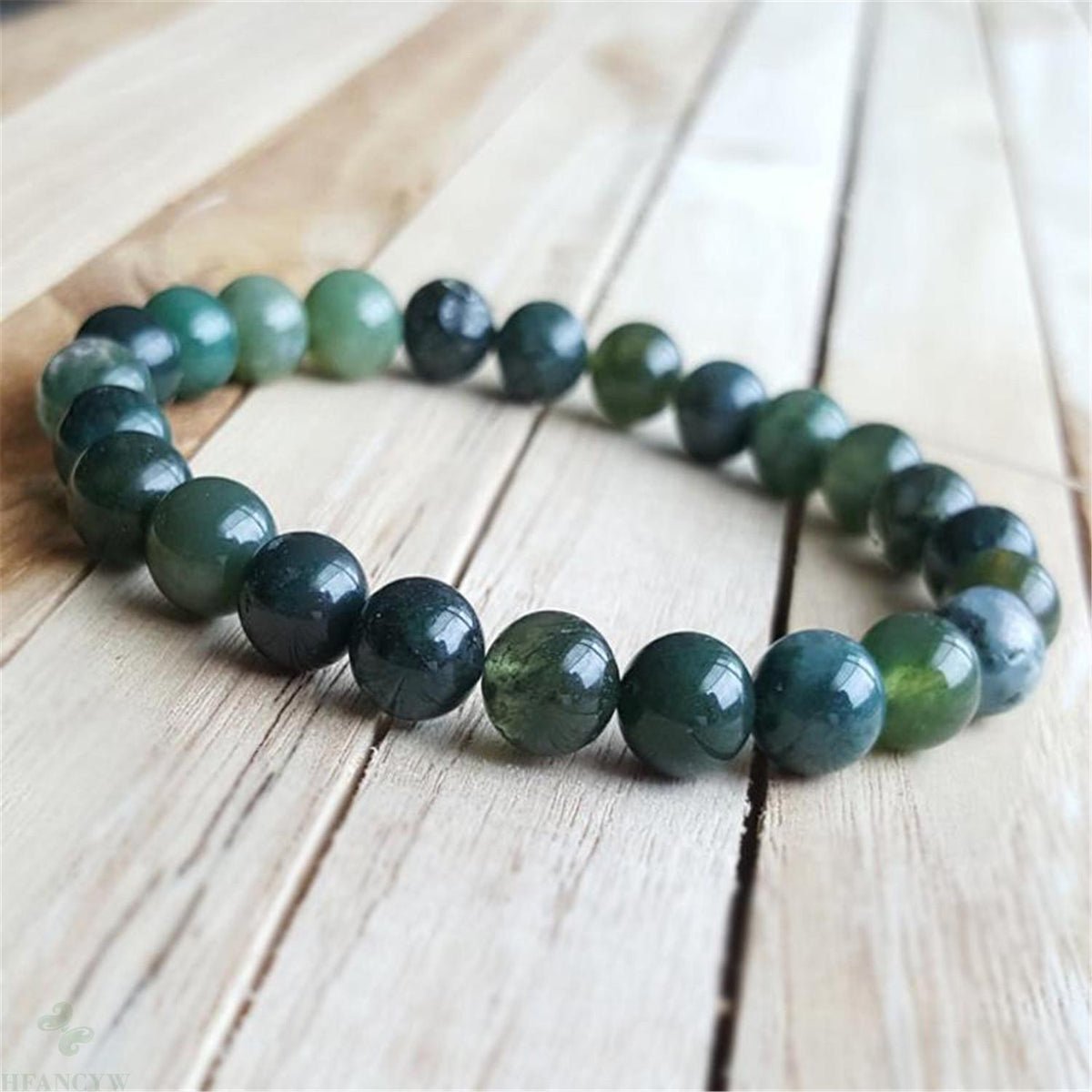 Bracelet En Agate Verte