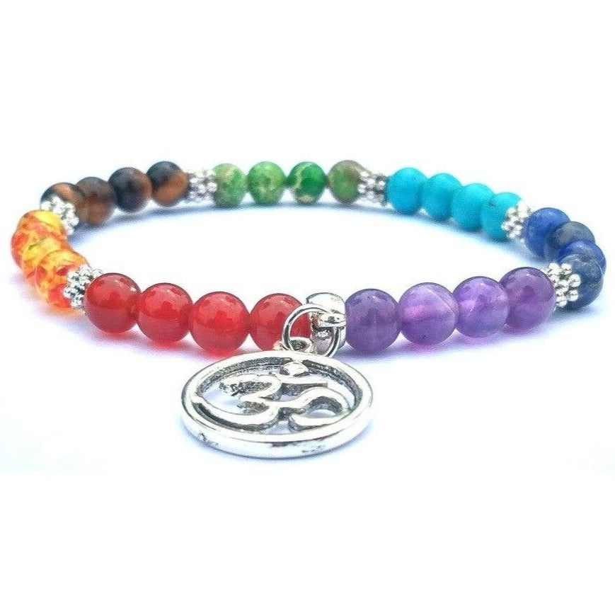Bracelet Avec 7 Chakras OM