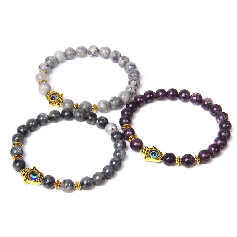 Bracelet Perle Avec Main De Fatma