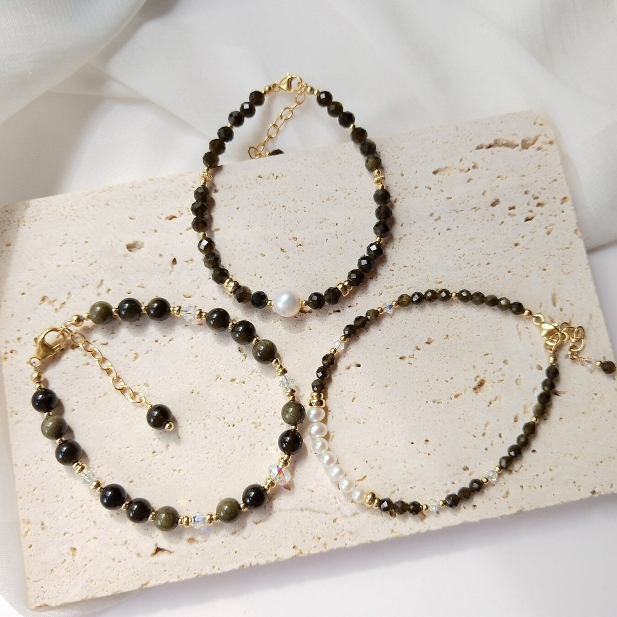 Bracelet En Obsidienne Pour Femme