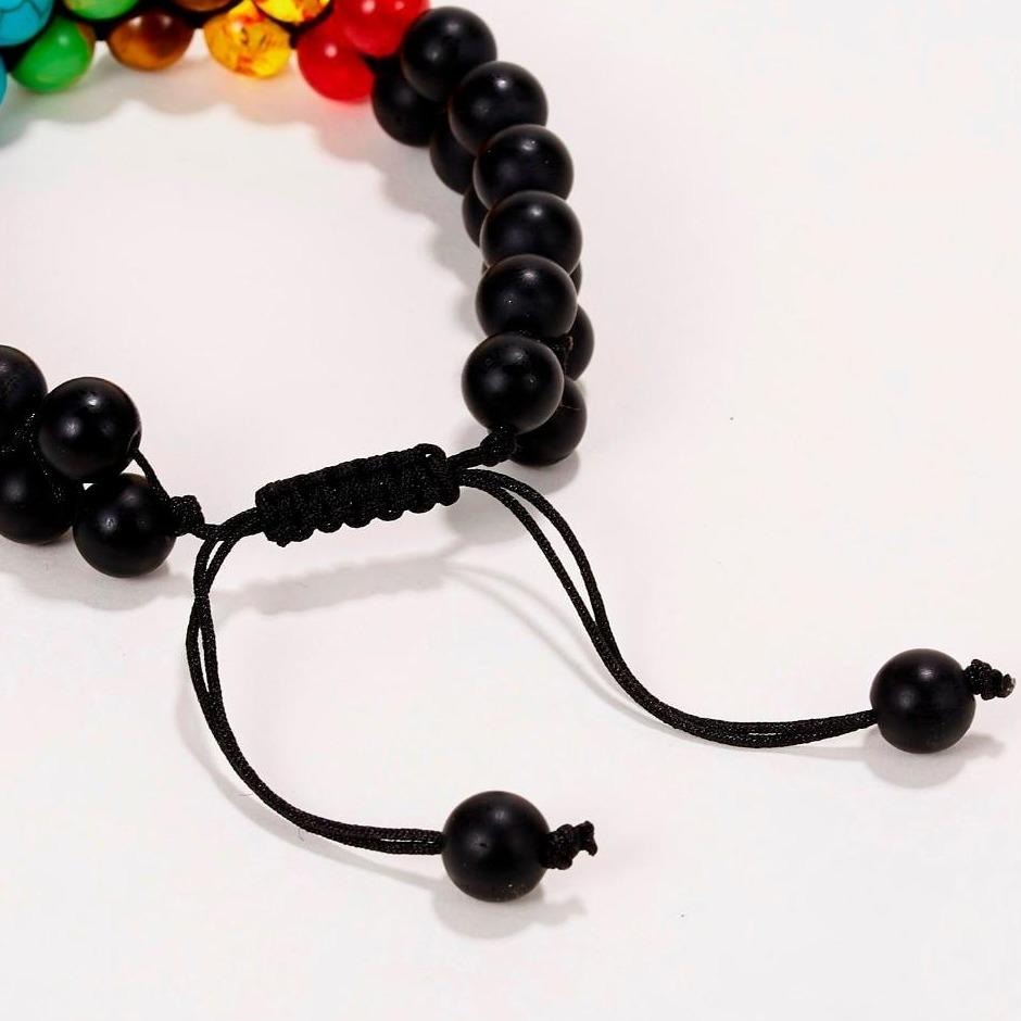 Bracelet 7 Chakras Du Bonheur Perles