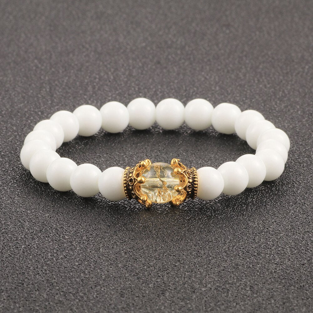 Bracelet En Pierre De Lune (Couronne)