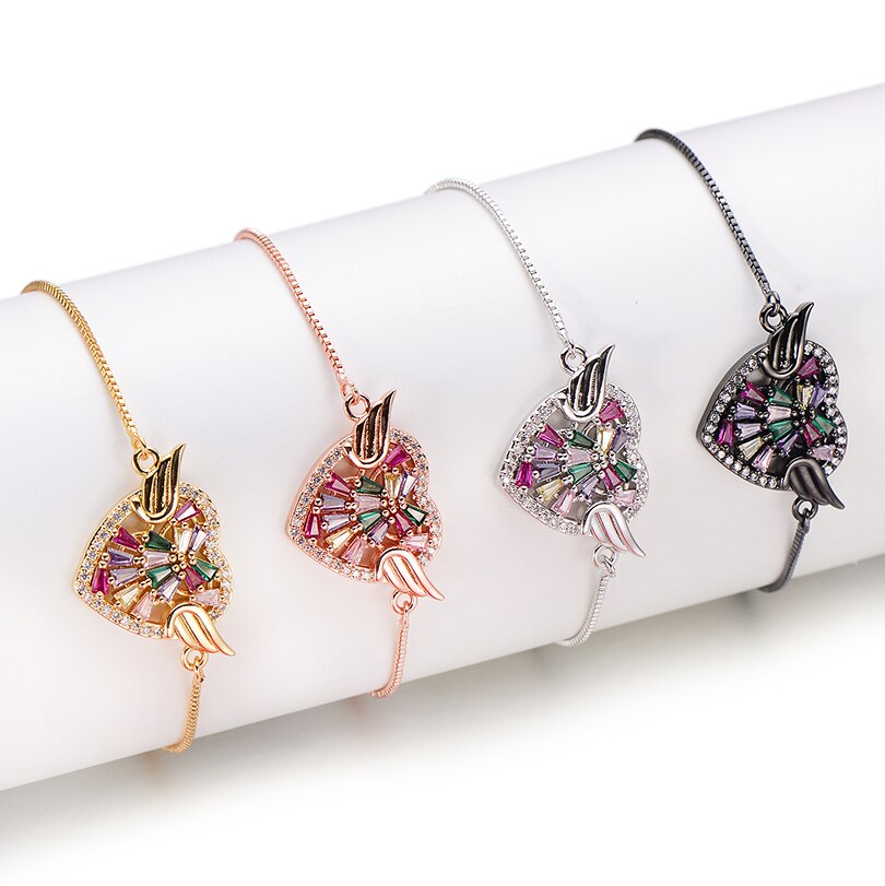 Bracelet Cœur Constance (Pierres incrustées) noir