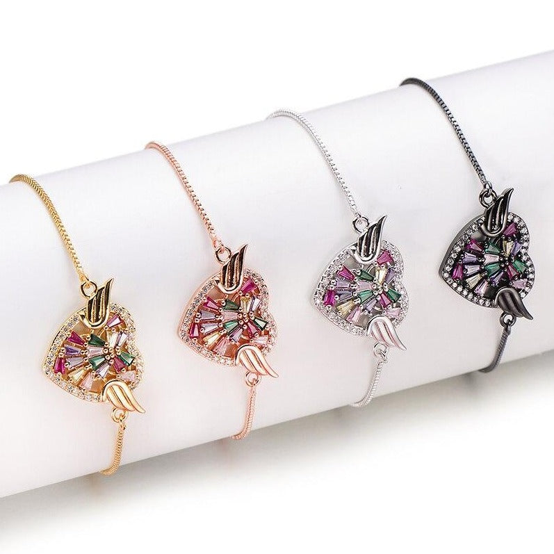 Bracelet Cœur Suzanne (Pierres incrustées) or