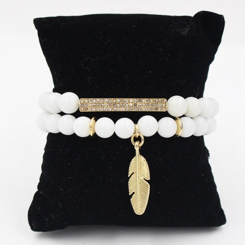 Bracelet Couple Or Blanc femme