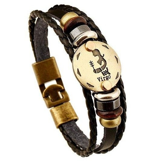 Bracelet Signe Astrologique Homme (Cuir) vierge