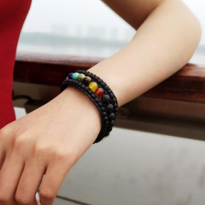 Bracelet 7 Chakras Guerison Bouddhiste Roselyn,  bracelet 7 chakras authentique