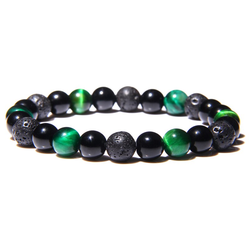 Bracelet De Protection Extrême Œil Du Tigre Et Obsidienne Et Hématite
