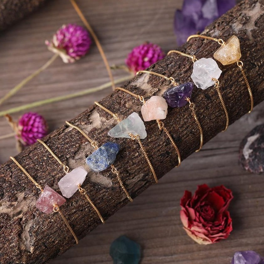 Ce bracelet pierres naturelles est en fluorite. La fluorite est