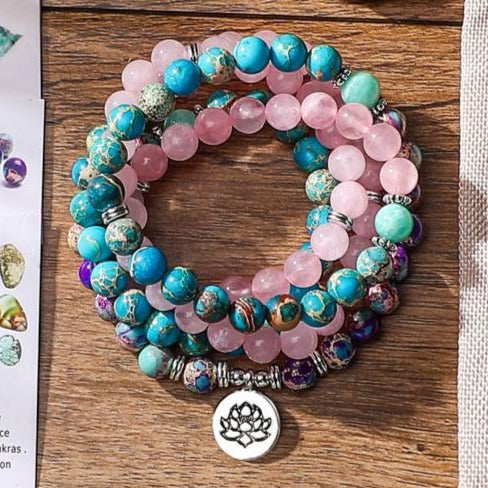Bracelet Mala Pierre Naturelle Lotus