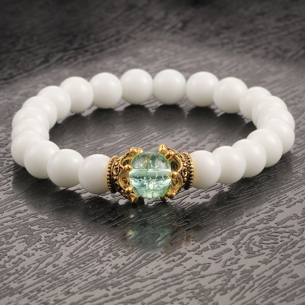Bracelet En Pierre De Lune (Couronne)