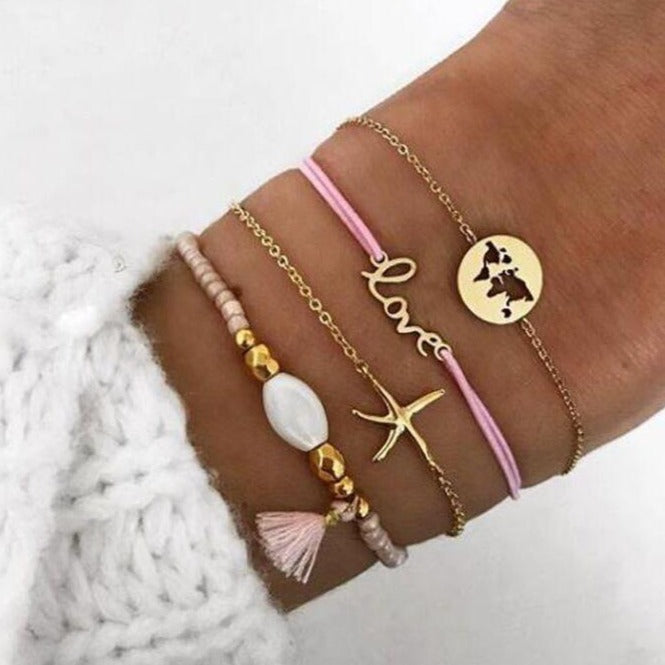 Bracelet Infini Cœur Etta (Chaine) /  bracelet infini 3 prenom