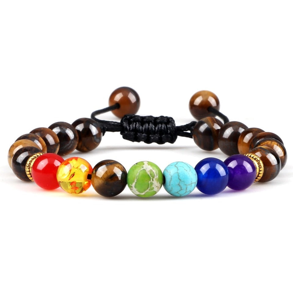 Bracelet Shamballa 7 Chakras En Perles Dulce,  bracelet 7 chakras lithotherapie