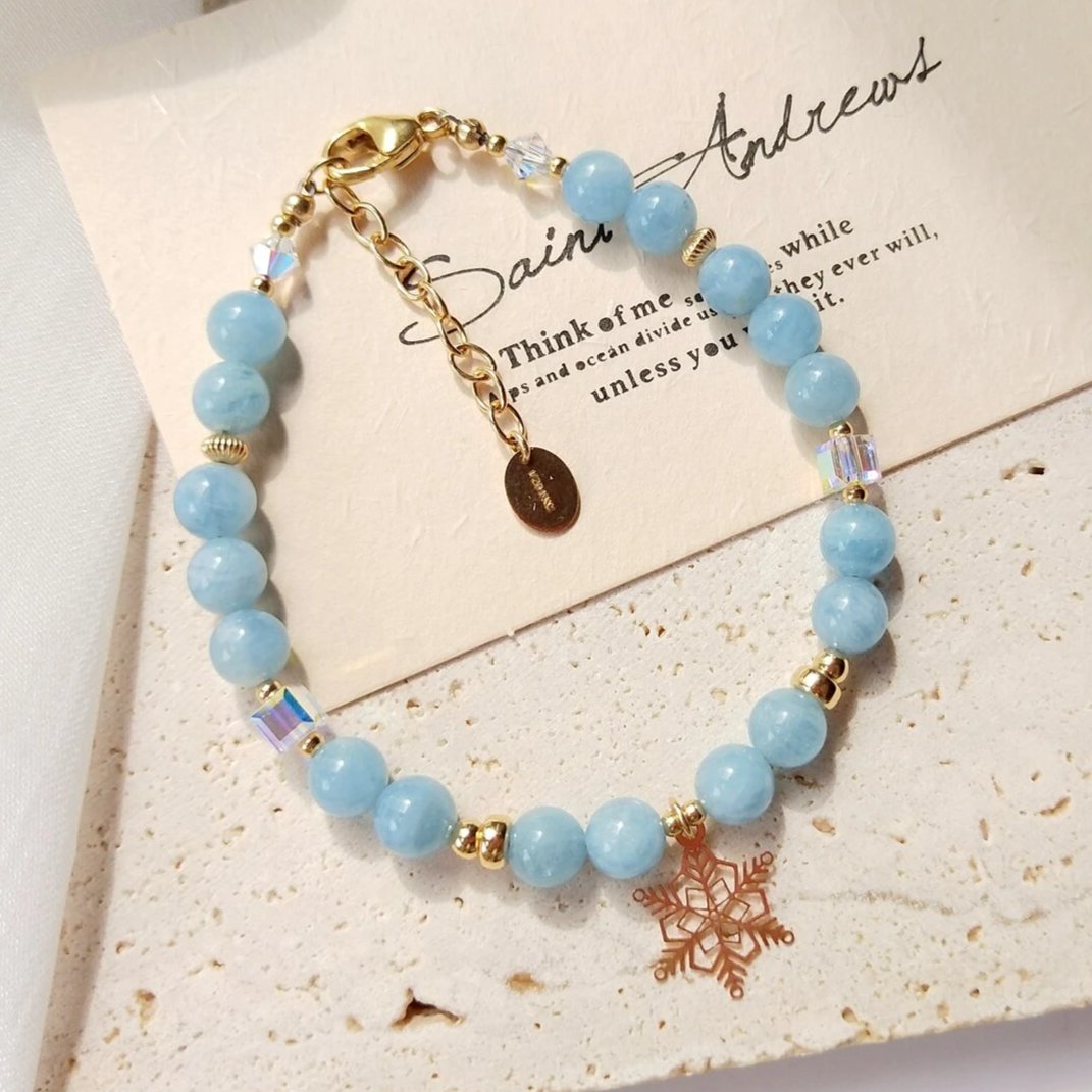 Bracelet En Or Et Perles d'Aigue-Marine