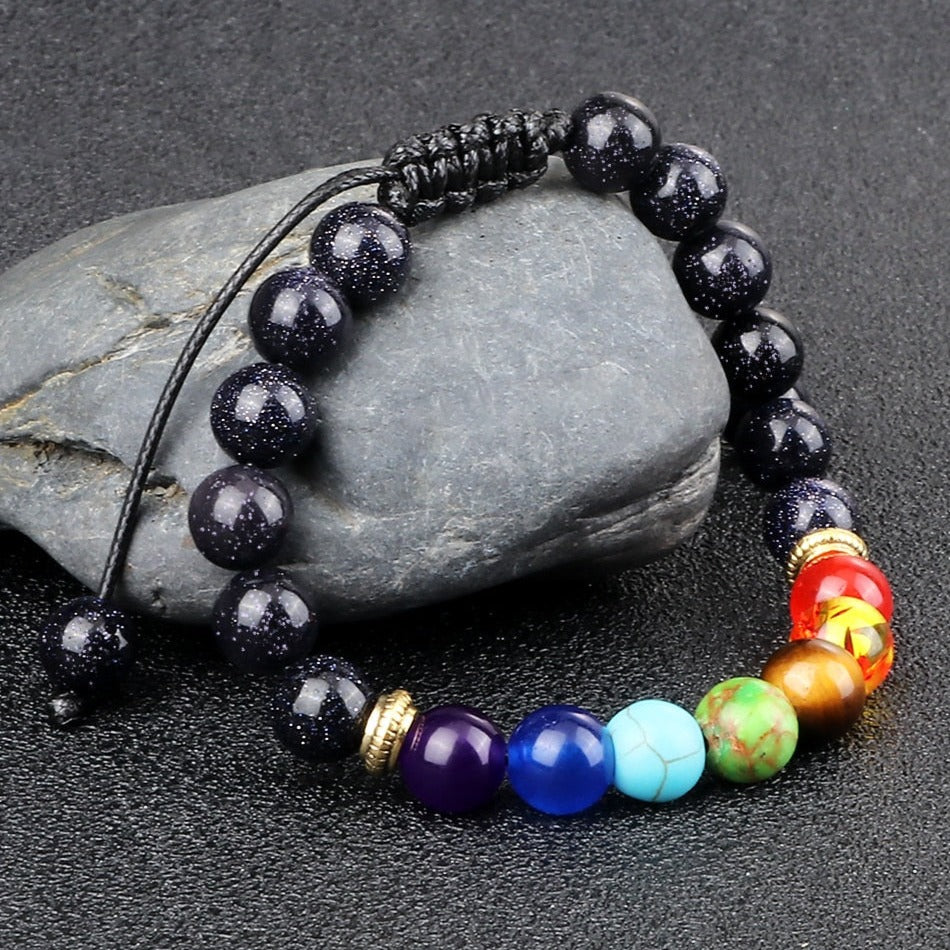 Bracelet Shamballa 7 Chakras En Perles Brooklyn,  bracelet 7 chakras et 12 constellations