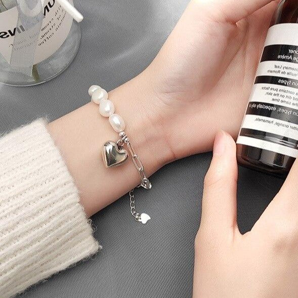 Bracelet Breloque Cœur (Perles) femme