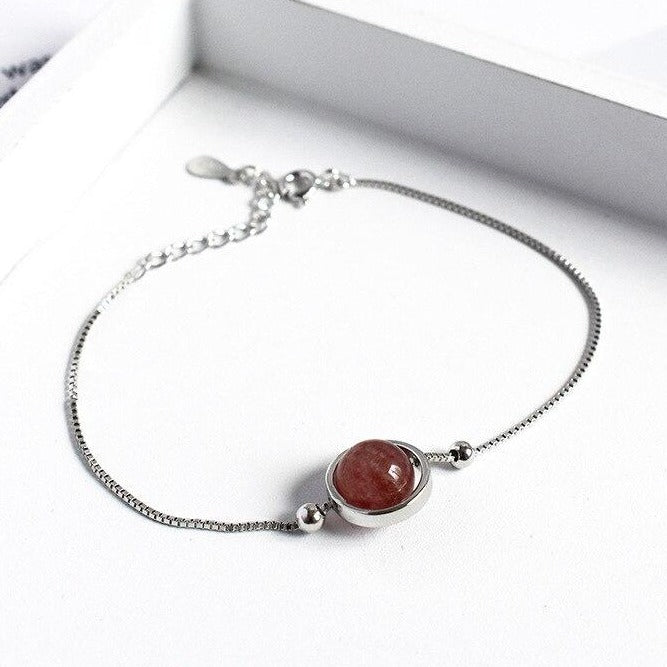 Bracelet En Pierre Naturelle Et Argent 925