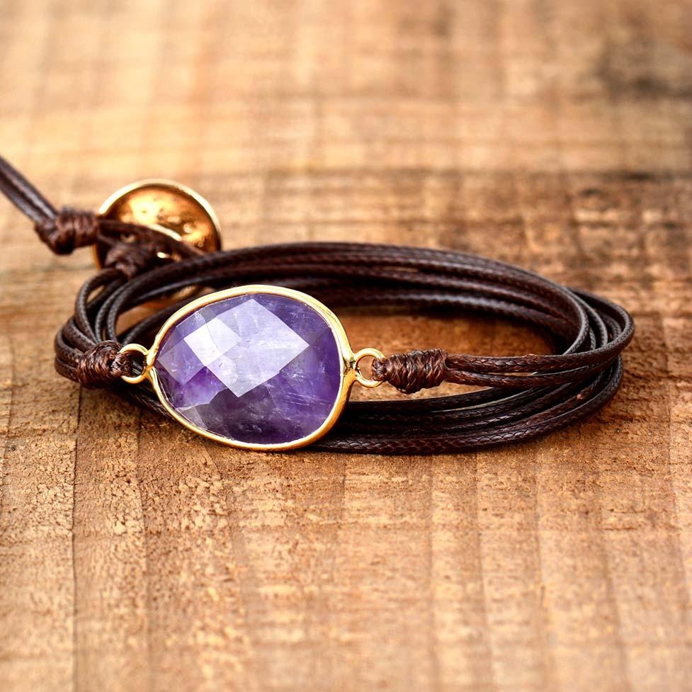 Bracelet Avec Pierre D&#39;Améthyste