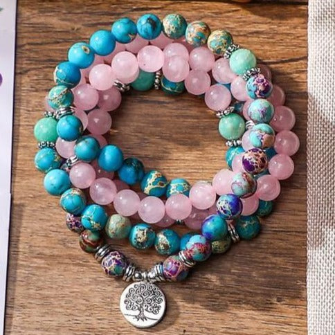 Bracelet Mala Pierre Naturelle Arbre De Vie