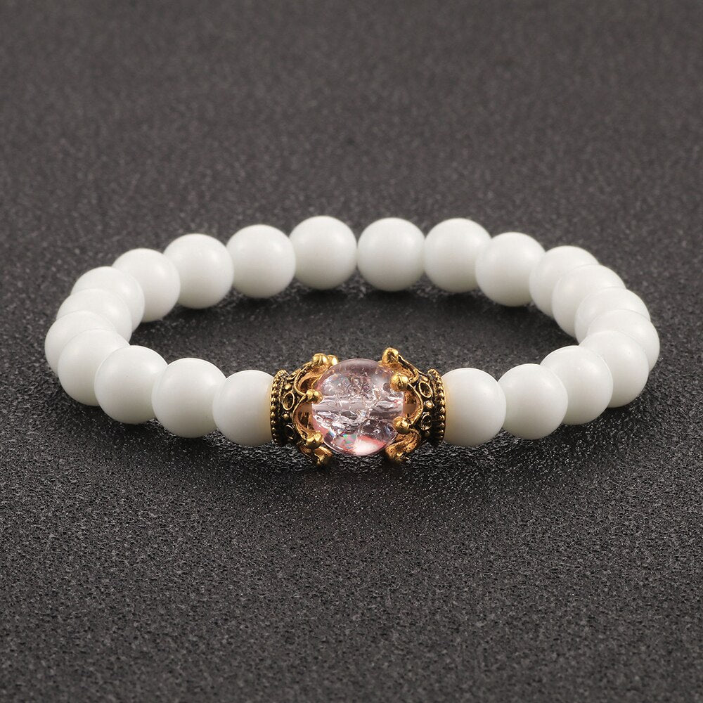 Bracelet En Pierre De Lune (Couronne)