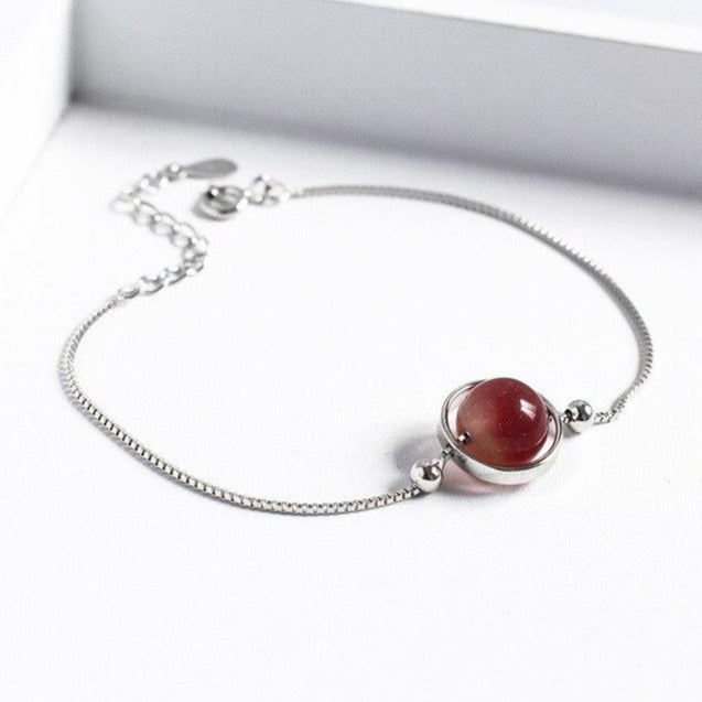 Bracelet En Pierre Naturelle Et Argent 925