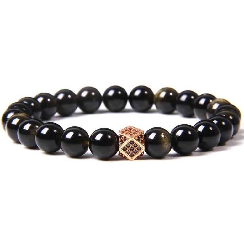 Bracelet Obsidienne Homme