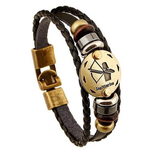 Bracelet Signe Astrologique Homme (Cuir) sagittaire