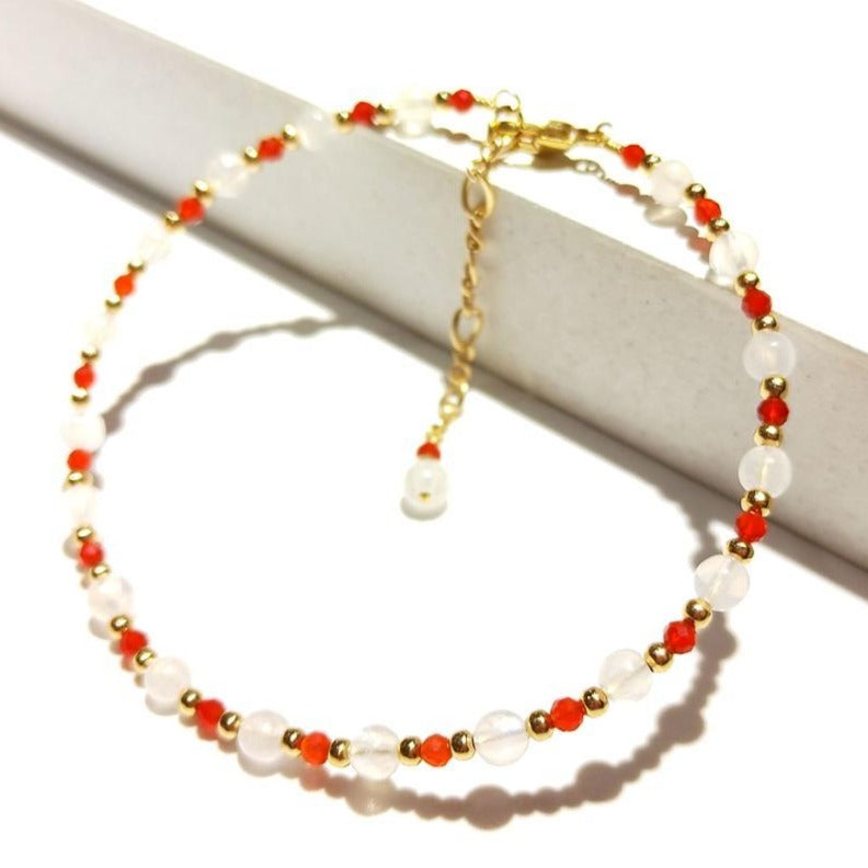 Bracelet Pierre De Lune Et Cornaline