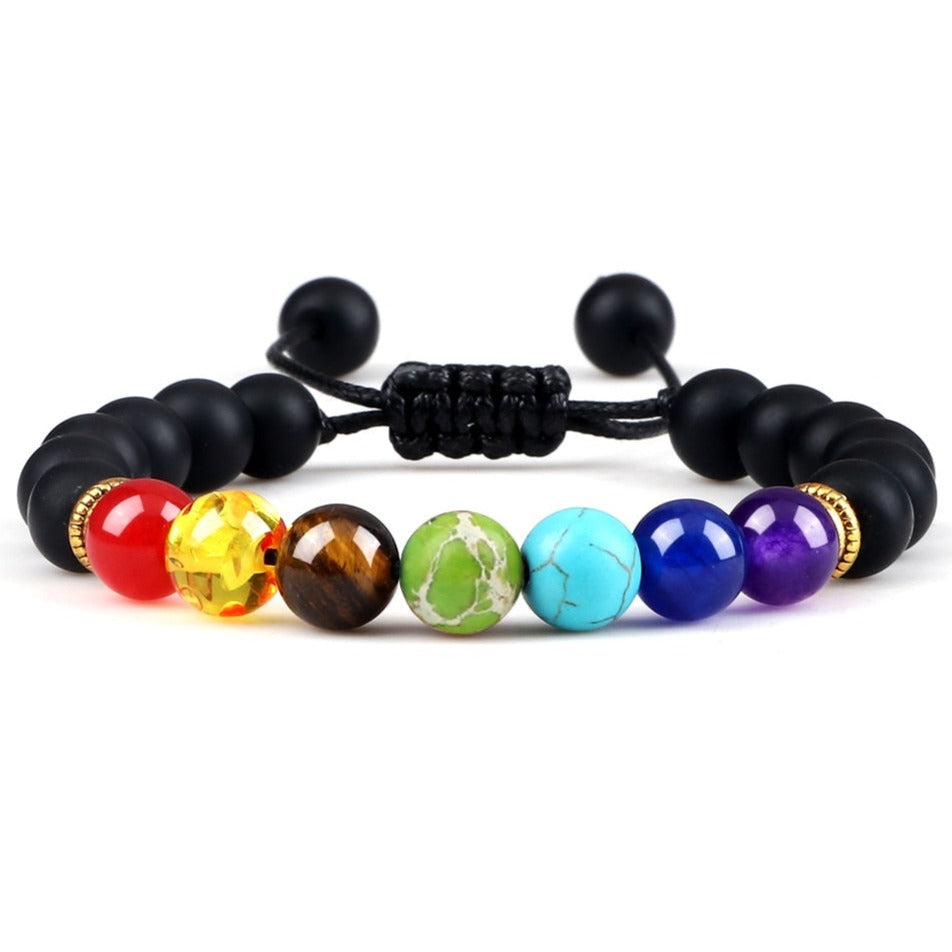 Bracelet Shamballa 7 Chakras En Perles Araceli,  bracelet 7 chakras pierre