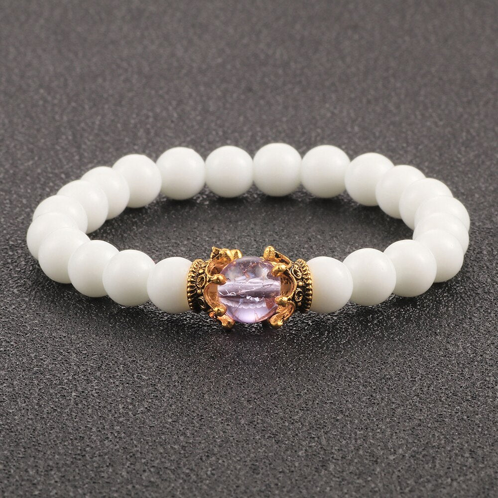 Bracelet En Pierre De Lune (Couronne)
