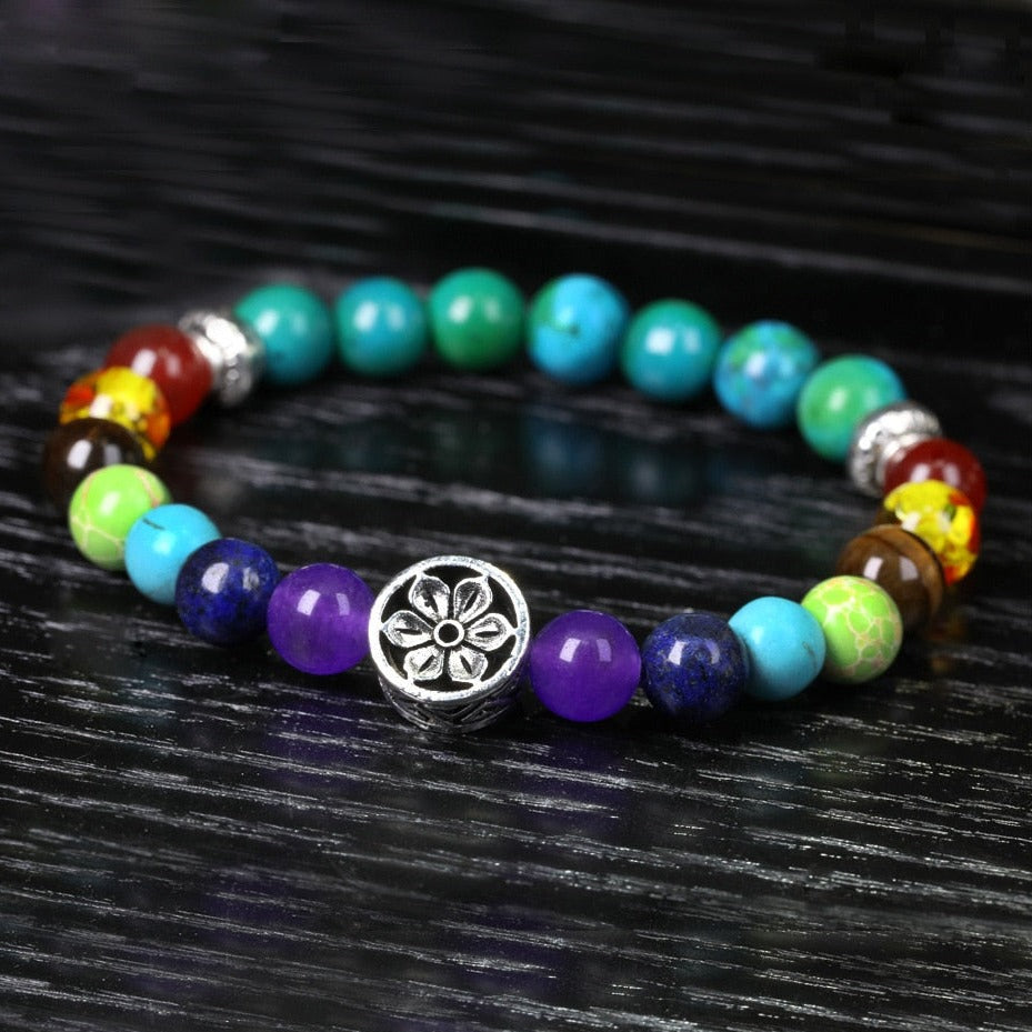 Bracelet 7 Chakras Guerison Et Amour Sariah,  bracelet 7 chakras énergie et endurance